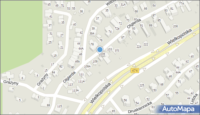 Gdynia, Olgierda, 107, mapa Gdyni