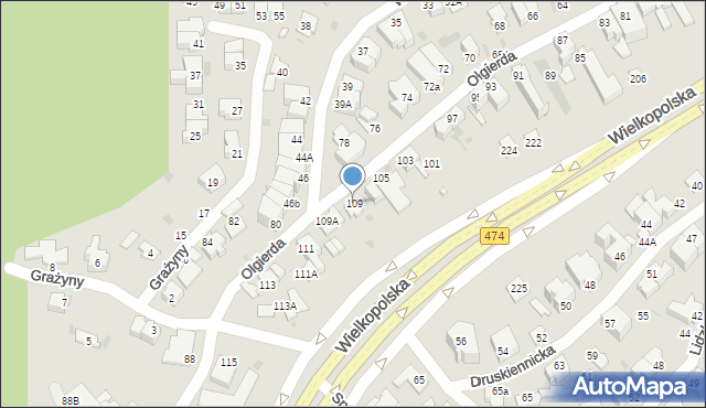 Gdynia, Olgierda, 109, mapa Gdyni