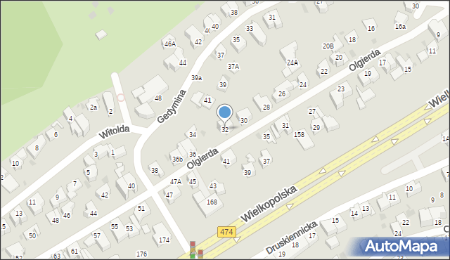 Gdynia, Olgierda, 32, mapa Gdyni