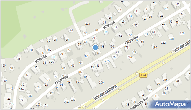 Gdynia, Olgierda, 60A, mapa Gdyni