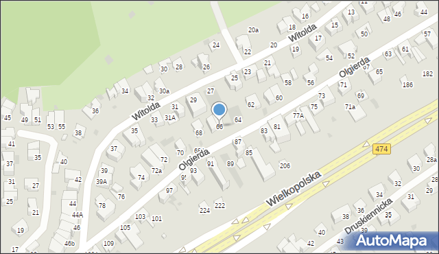 Gdynia, Olgierda, 66, mapa Gdyni