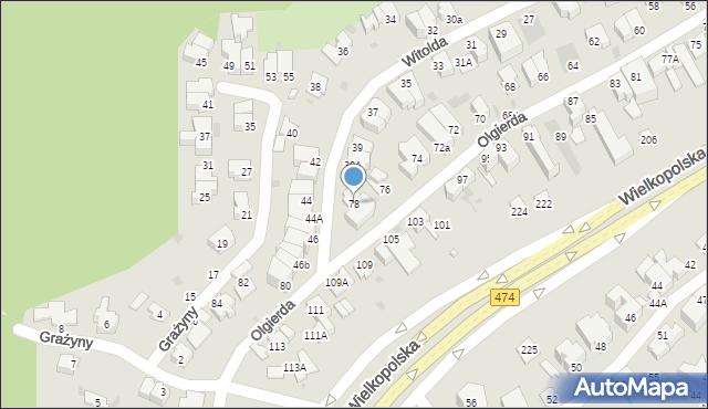 Gdynia, Olgierda, 78, mapa Gdyni