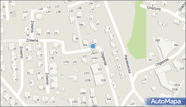 Gdynia, Olgierda, 104, mapa Gdyni