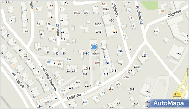Gdynia, Olgierda, 106a, mapa Gdyni