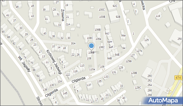 Gdynia, Olgierda, 108B, mapa Gdyni