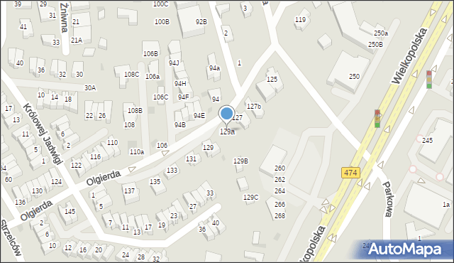 Gdynia, Olgierda, 129a, mapa Gdyni