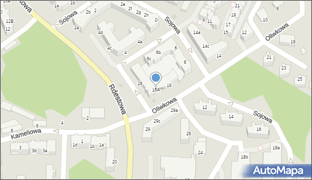 Gdynia, Oliwkowa, 16A, mapa Gdyni