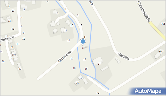 Giebułtów, Olszynowa, 11, mapa Giebułtów