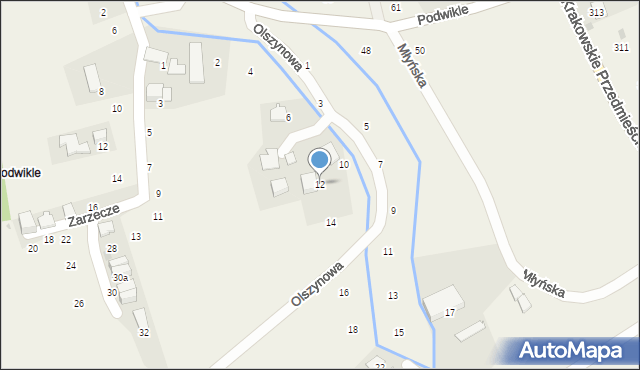 Giebułtów, Olszynowa, 12, mapa Giebułtów