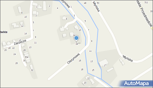 Giebułtów, Olszynowa, 14, mapa Giebułtów