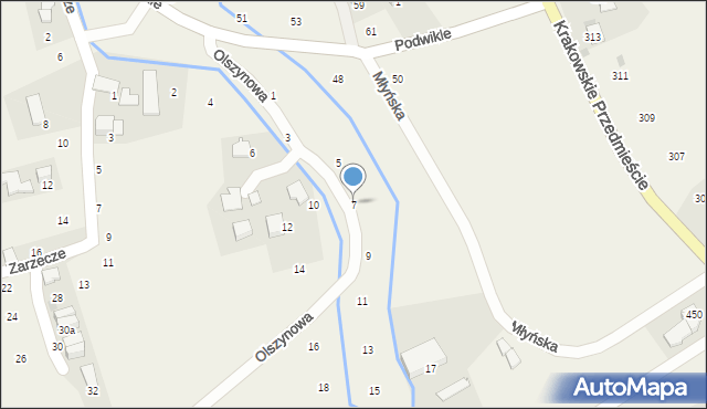 Giebułtów, Olszynowa, 7, mapa Giebułtów