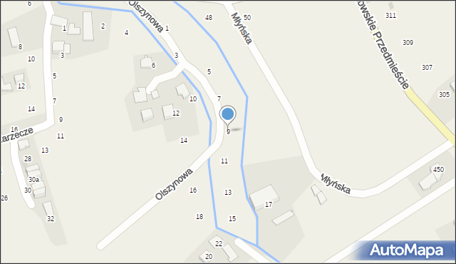 Giebułtów, Olszynowa, 9, mapa Giebułtów