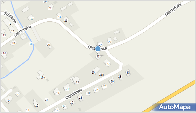 Gietrzwałd, Olsztyńska, 32, mapa Gietrzwałd