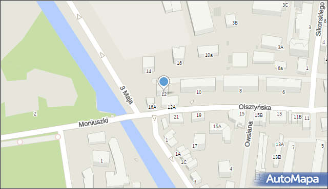 Giżycko, Olsztyńska, 12, mapa Giżycko