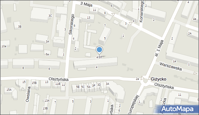 Giżycko, Olsztyńska, 4/10, mapa Giżycko