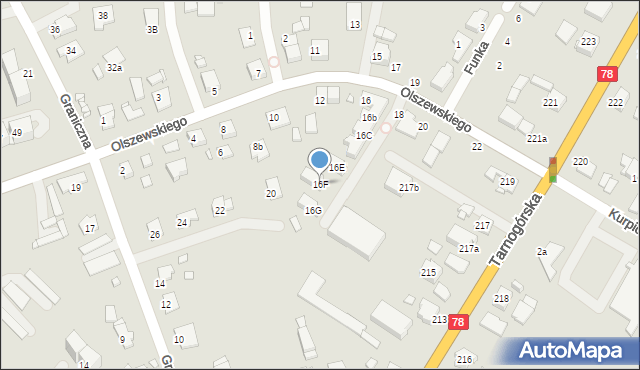 Gliwice, Olszewskiego Karola, 16F, mapa Gliwic