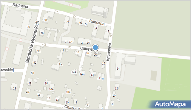 Gliwice, Olimpijska, 20, mapa Gliwic
