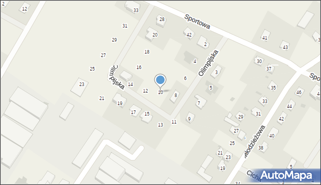 Głogowo, Olimpijska, 10, mapa Głogowo