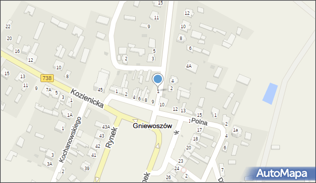 Gniewoszów, Oleksowska, 1, mapa Gniewoszów