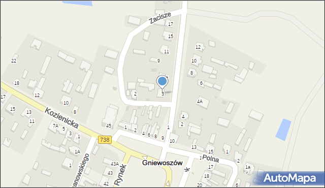 Gniewoszów, Oleksowska, 3, mapa Gniewoszów