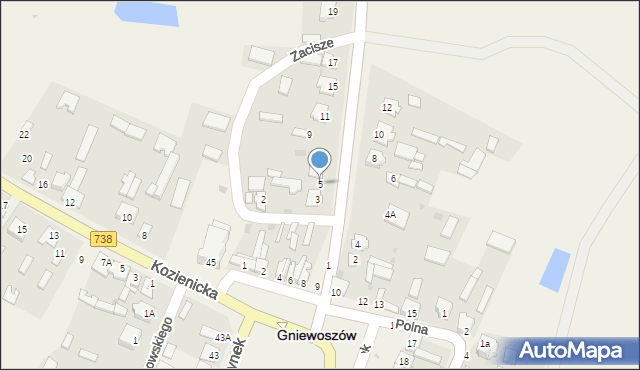 Gniewoszów, Oleksowska, 5, mapa Gniewoszów