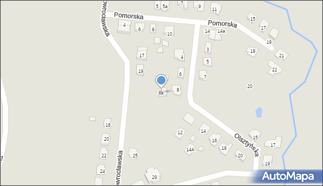 Gniezno, Olsztyńska, 8a, mapa Gniezna