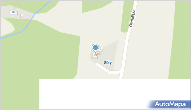 Goleszów, Olimpijska, 13, mapa Goleszów
