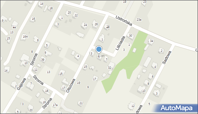 Goleszów, Olszowa, 5, mapa Goleszów