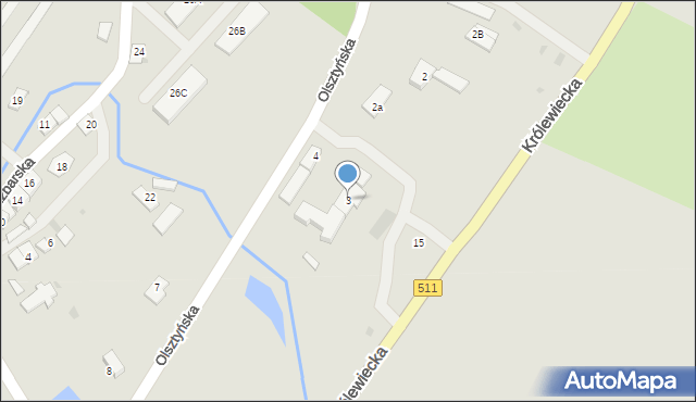 Górowo Iławeckie, Olsztyńska, 3, mapa Górowo Iławeckie