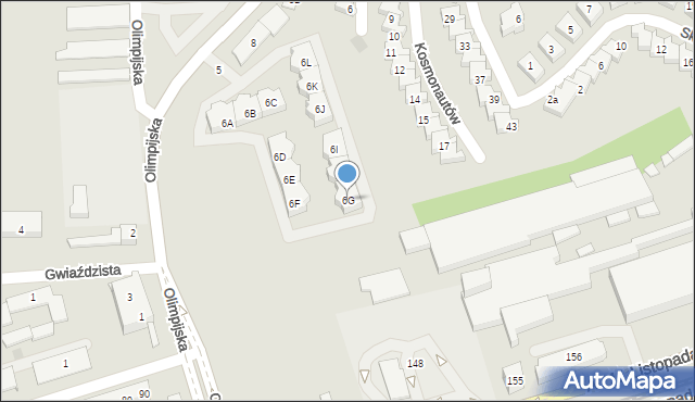Gorzów Wielkopolski, Olimpijska, 6G, mapa Gorzów Wielkopolski