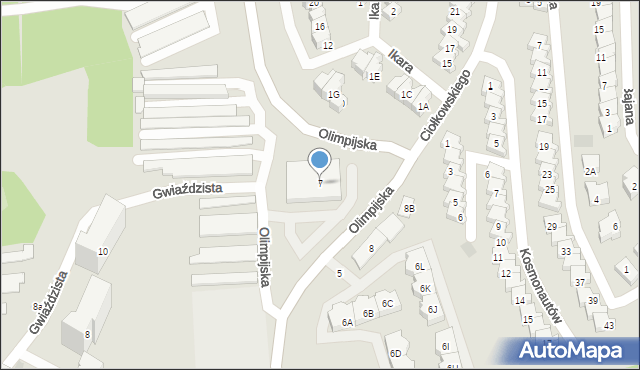 Gorzów Wielkopolski, Olimpijska, 7, mapa Gorzów Wielkopolski