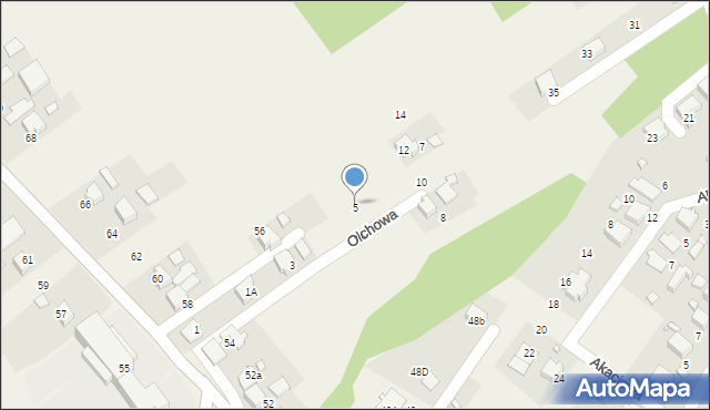 Gorzyce, Olchowa, 5, mapa Gorzyce