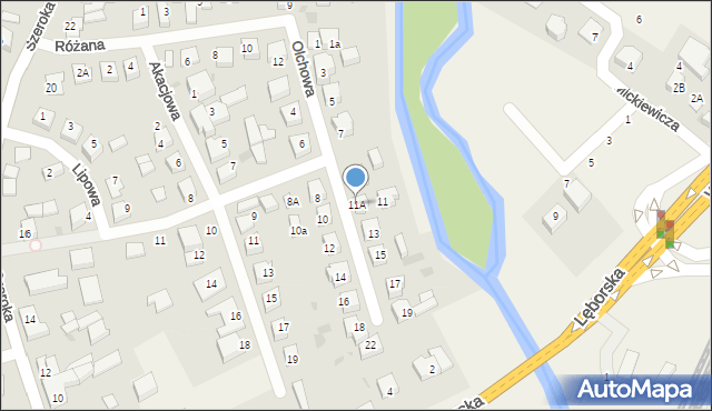 Gościcino, Olchowa, 11A, mapa Gościcino