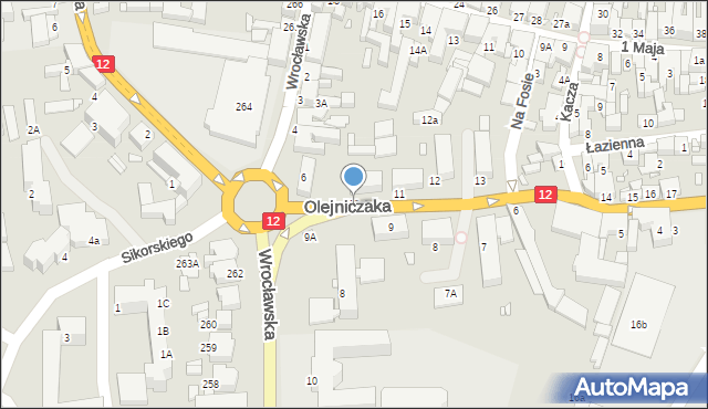 Gostyń, Olejniczaka Franciszka, ks., 10, mapa Gostyń
