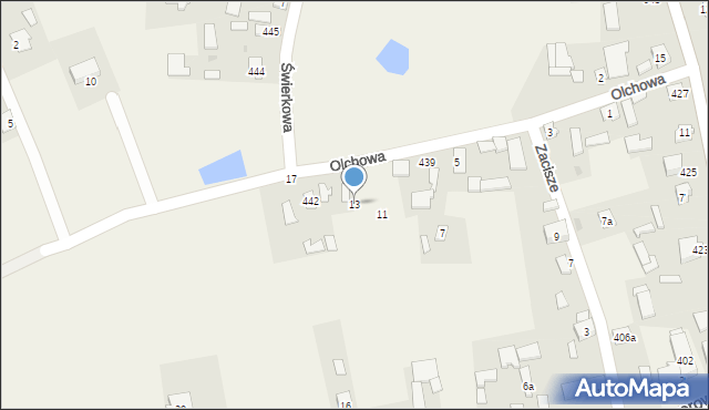 Grębów, Olchowa, 13, mapa Grębów