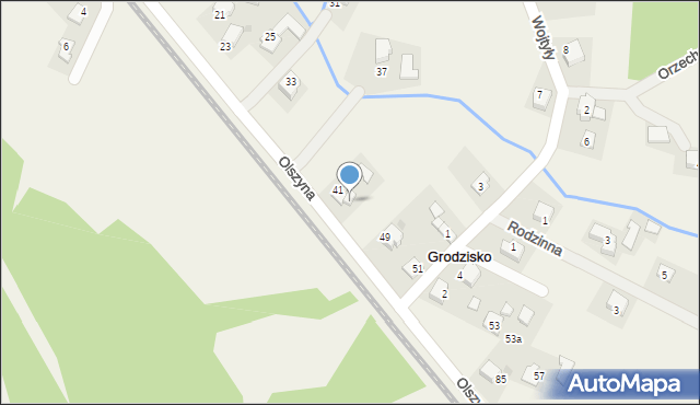 Grodzisko, Olszyna, 43, mapa Grodzisko