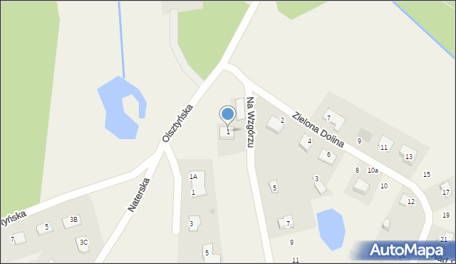 Gronity, Olsztyńska, 1, mapa Gronity