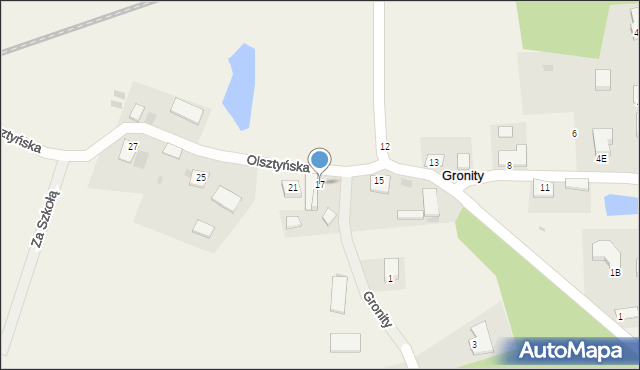 Gronity, Olsztyńska, 17, mapa Gronity