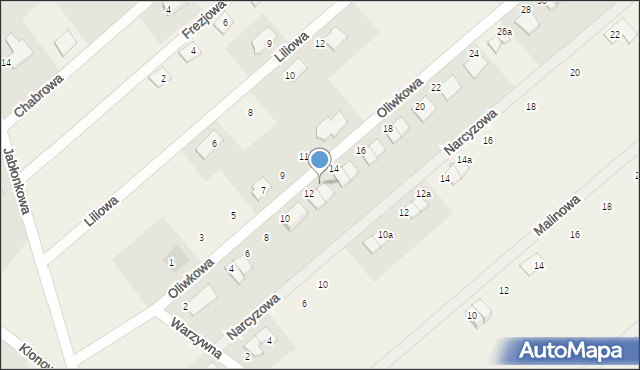 Grzędzice, Oliwkowa, 12a, mapa Grzędzice