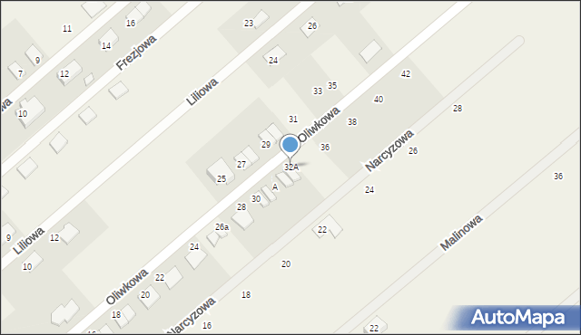Grzędzice, Oliwkowa, 32A, mapa Grzędzice