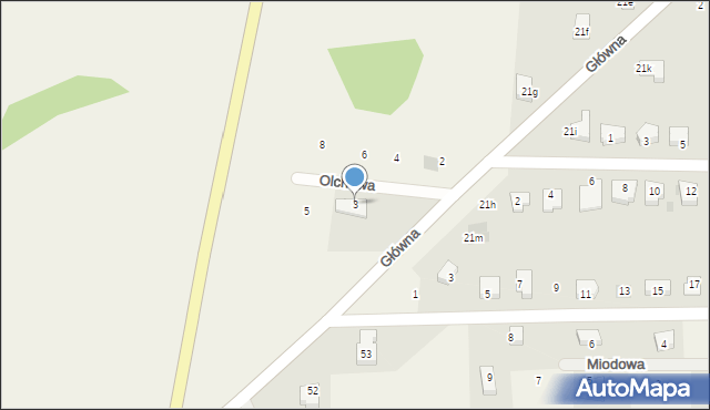 Jaczów, Olchowa, 3, mapa Jaczów