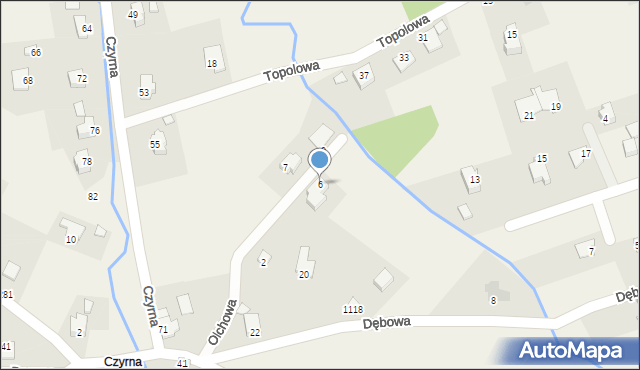 Jasienica, Olchowa, 6, mapa Jasienica