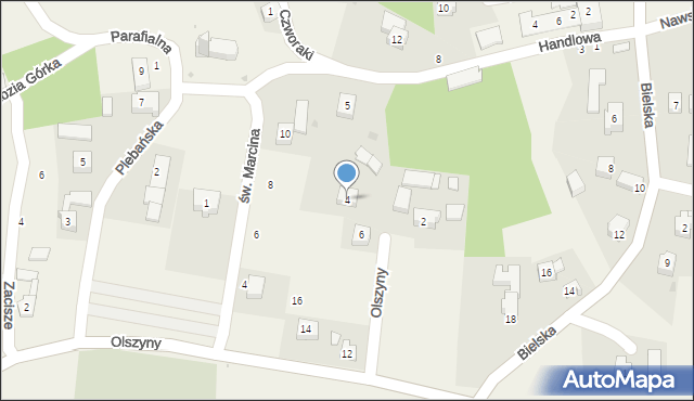 Jawiszowice, Olszyny, 4, mapa Jawiszowice