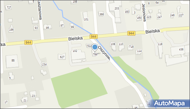 Jaworze, Olszynowa, 744, mapa Jaworze