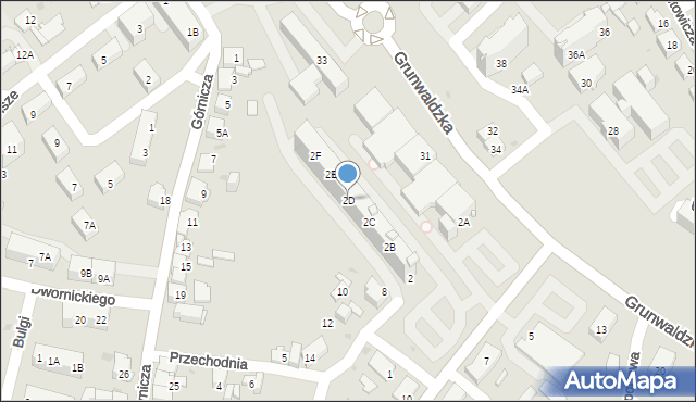 Jaworzno, Olszewskiego Karola, 2D, mapa Jaworzno