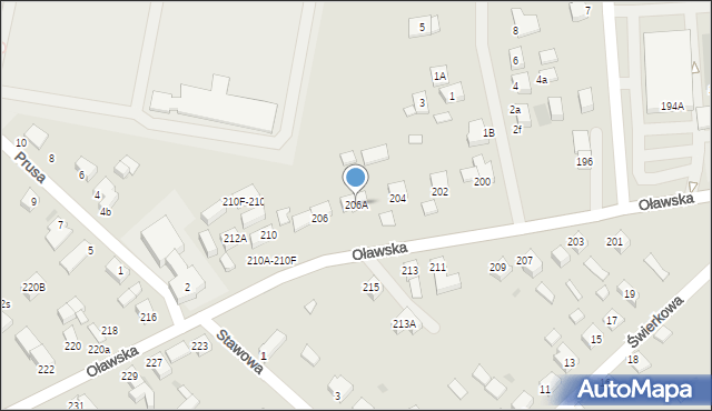 Jelcz-Laskowice, Oławska, 206A, mapa Jelcz-Laskowice