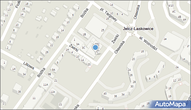 Jelcz-Laskowice, Oławska, 27A, mapa Jelcz-Laskowice