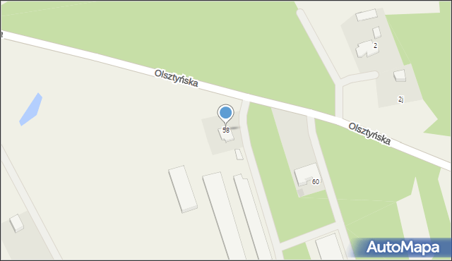 Jonkowo, Olsztyńska, 58, mapa Jonkowo