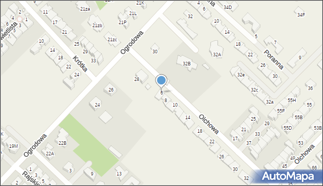 Józefosław, Olchowa, 6, mapa Józefosław