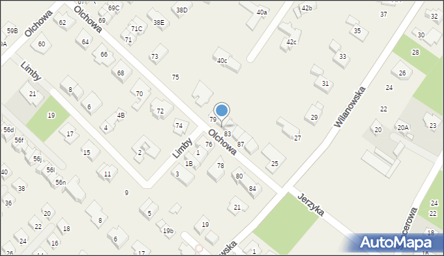 Józefosław, Olchowa, 81, mapa Józefosław